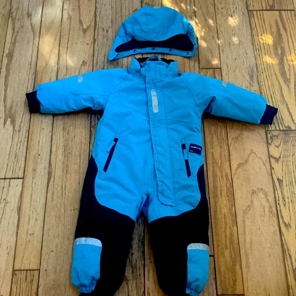 Never used Polarn O. Preyt snow suit with an optional  hood.